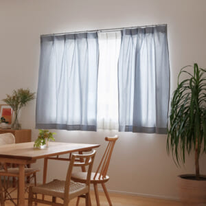 8aCCdStLB/コットン＆リネンカーテン/ブルー×ストライプ/8a