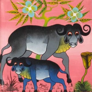 アボリジニ アート フリーバッグ、ミニサイズ(アボリジニアート、カンガルーA) - ピヨ