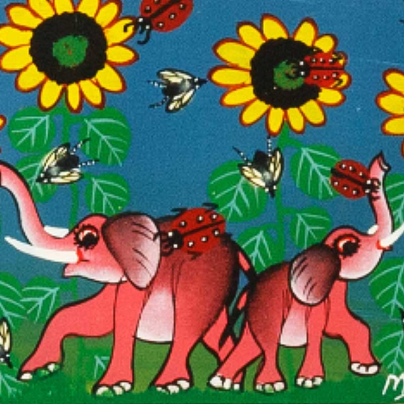 アフリカンアート19 / ゾウとひまわり | ボー・デコール オンライン 