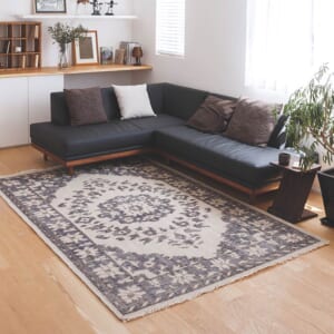 ウールラグ 手織り絨毯 ヴィンテージ加工のリバースDP アイボリー DP02