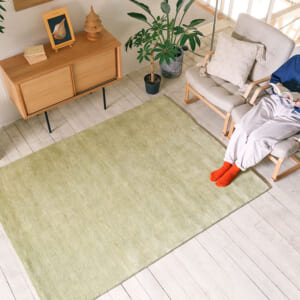 ウールラグ ハグみじゅうたん てざわり無地 スウィートグリーン ER7008