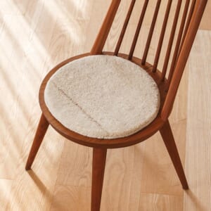 上質ウールの円形シートクッション ラウンドミニ ナチュラルホワイト / HK01JCC