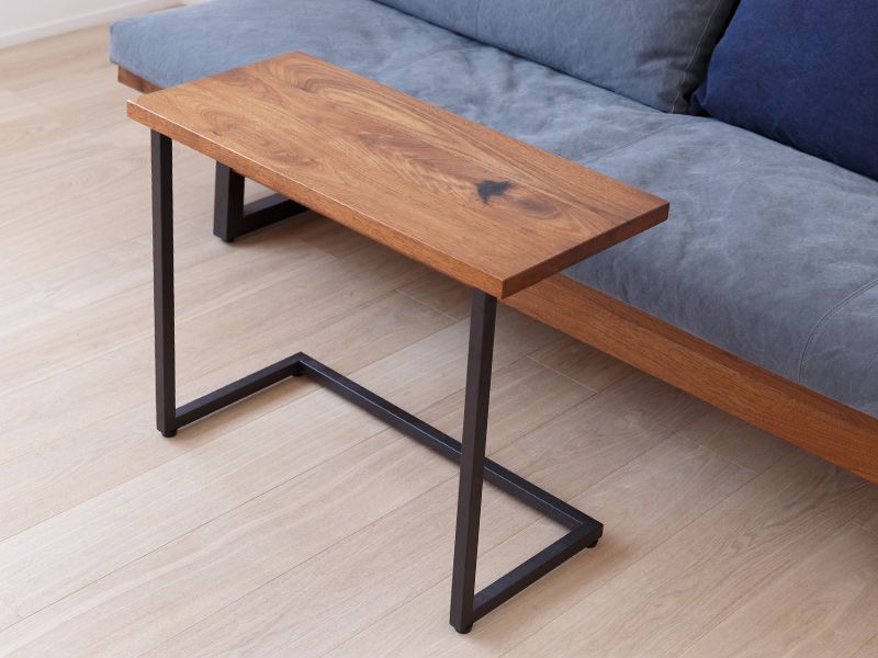 【新品一点物】サイドテーブル（ウッド×エポキシ樹脂）脚付エポキシ樹脂