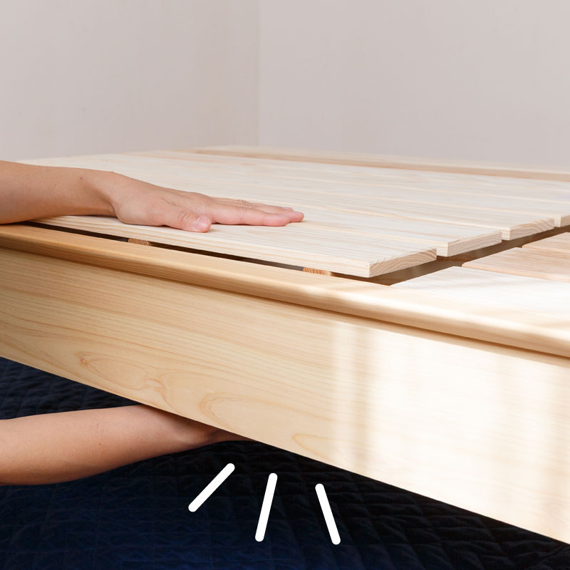 ひのきと炭のベッドフレーム