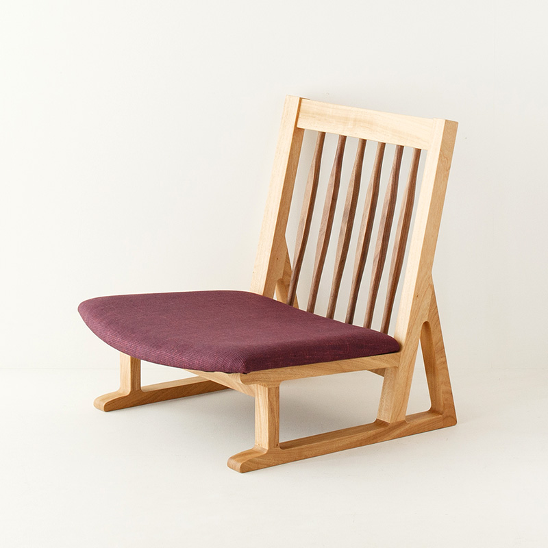 座椅子　天然木 未来商会 回転 座椅子 肘掛け付き 1脚 木製 天然木 和風 和モダン