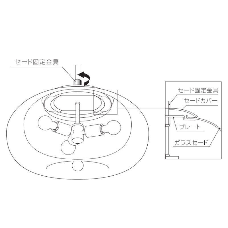 浮遊感のある マシュマロのような照明<取付方法>
