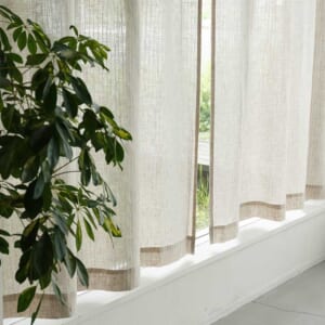 ストライプ ナチュラル / リネン100％カーテン / レース