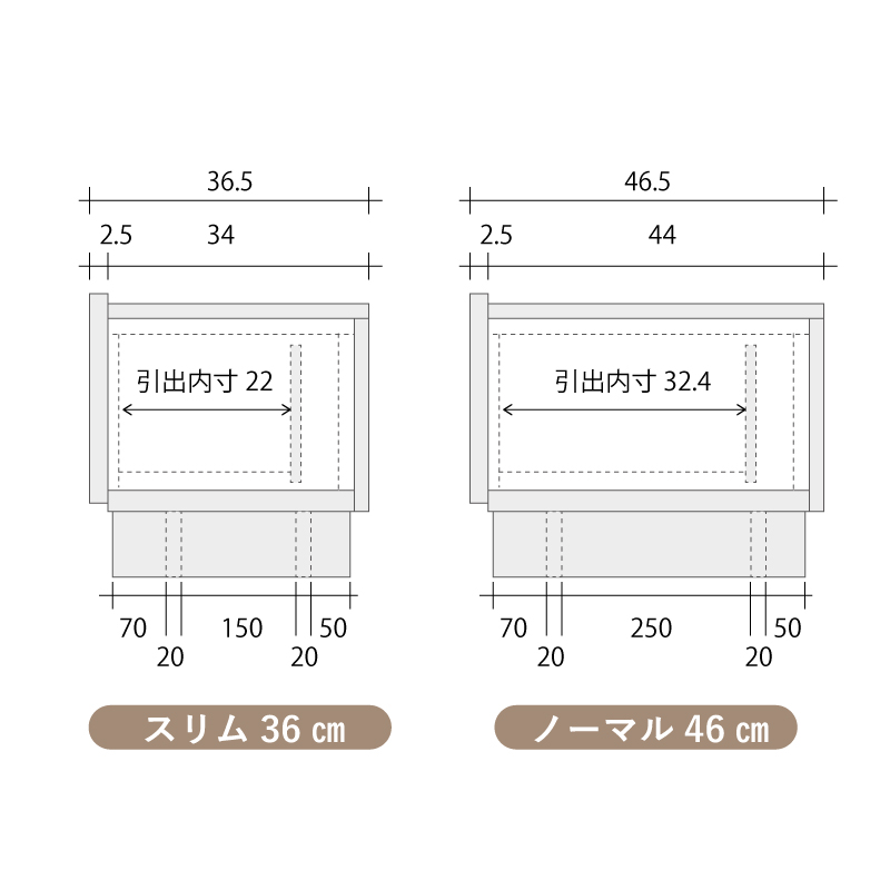選べる奥行
