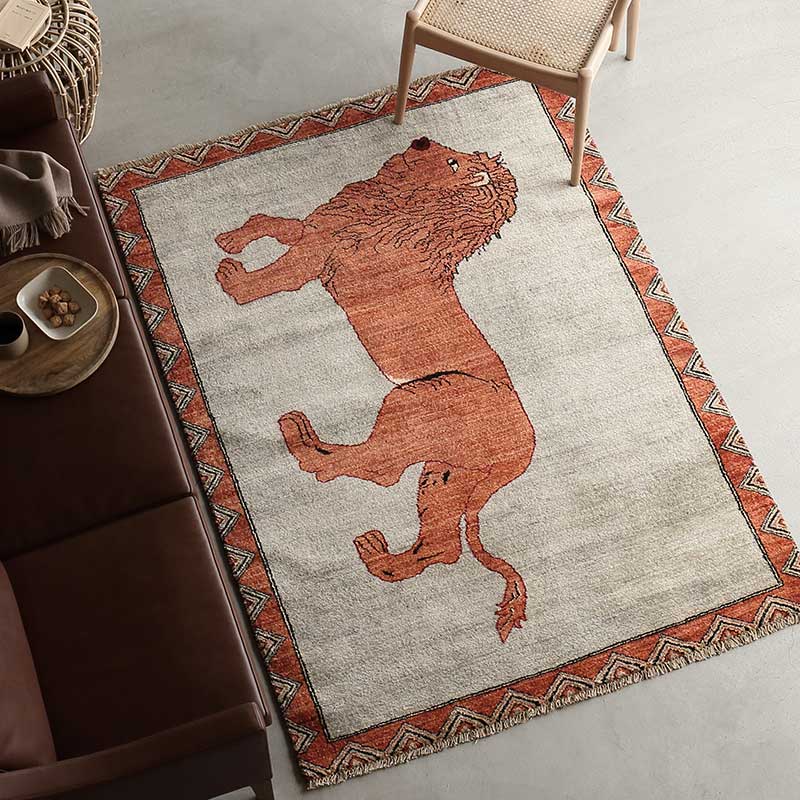 手織りライオンラグ(ライオン絨毯) ｜ ボー・デコールのオリジナル