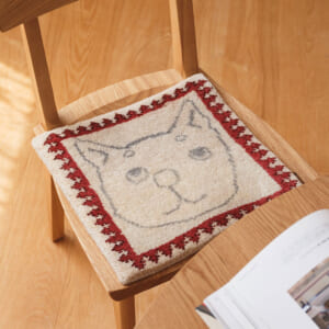 ラフ描きシートクッションいぬ/MCDGJC/03マロ/ウールチェアパッド