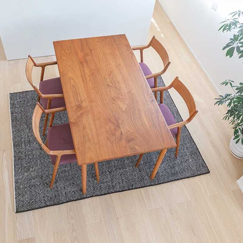 シンプルモダンな天然素材のウールラグ [ナチュラルブラック]/NR5006