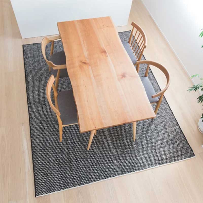 シンプルモダンな天然素材のウールラグ [ナチュラルブラック]/NR5006