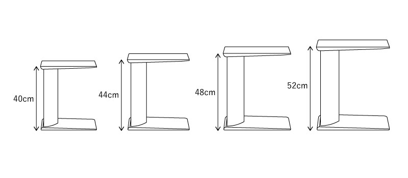ブックスタンドにもなるサイドテーブル選べる高さ