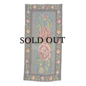 ヴィンテージラグ　ボタニカルフローラル　ウォッシュ　ベージュオーバーダイ　雅姫 ヴィンテージラグ ボタニカルメダリオン ベージュオーバーダイ