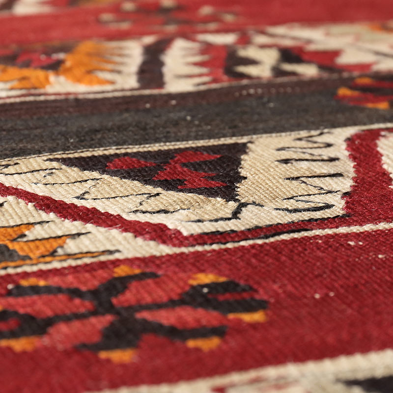 トルコ手織りキリム 236X170cm ウシャック地方 麦のライフモチーフ 緑 