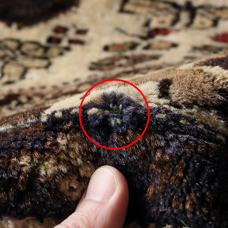 [バルーチ ホワイト] 1990年代 / OR1028 / 糸抜けで地糸がみえている