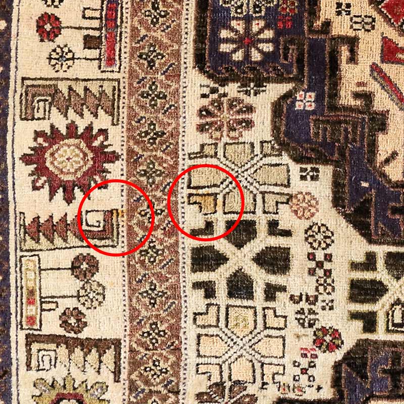 [バルーチ ホワイト] 1990年代 / OR1028 / 複数個所にオレンジ色のシミあり