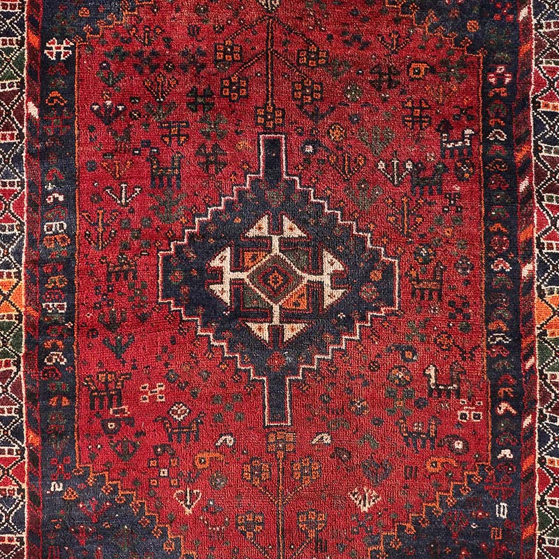 [シラーズ] イラン産 / 1980年代 / OR1135 / 108×151cm / 実物に比較的近い色合い