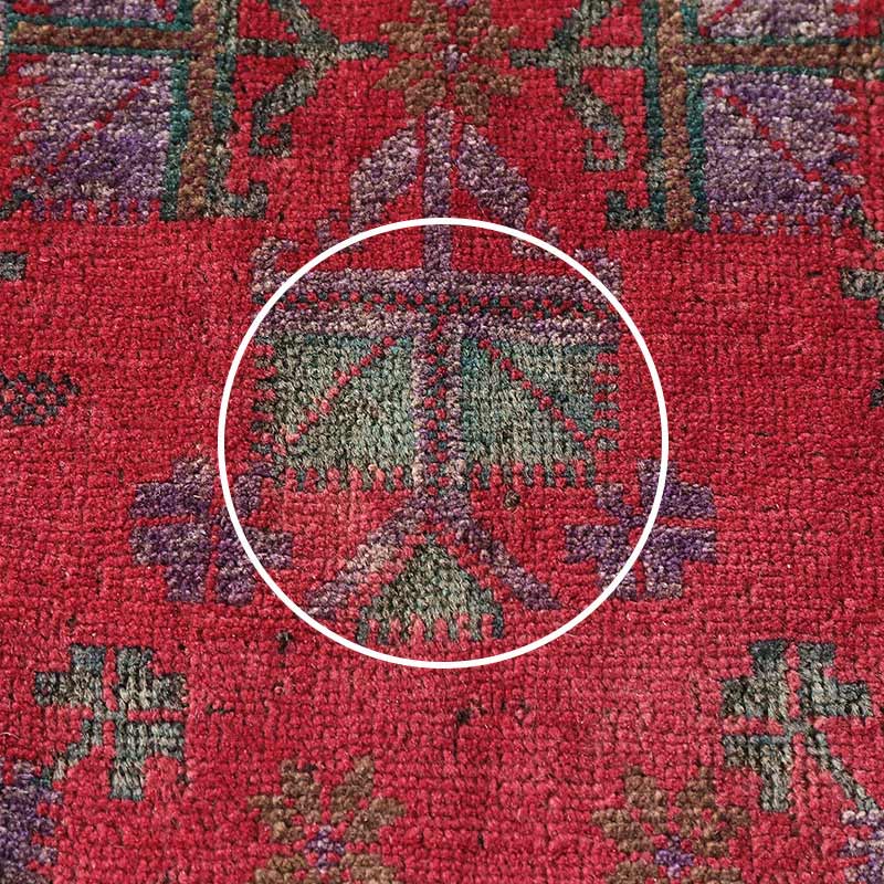 [バルーチ] アフガニスタン産 / 1970年代 / 98 × 184cm / OR513 / 緑の部分に色落ちあり