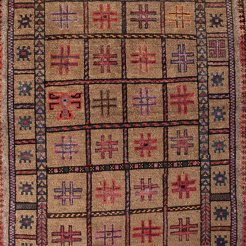 [タイマニ] アフガニスタン産 / 1980年代 / OR560 / 89 × 141cm / 実物に比較的近い色合い