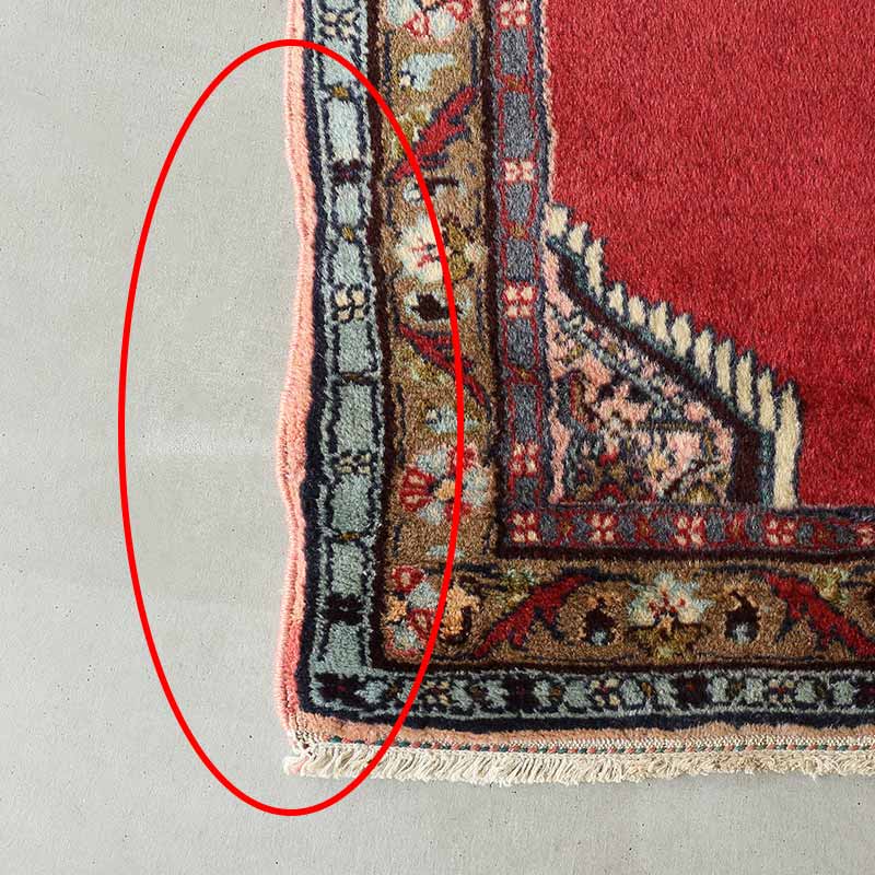 トライバルラグ / [シラーズ] イラン産 / 1970年代 / OR650 / かがり部分に曲がり・歪みあり