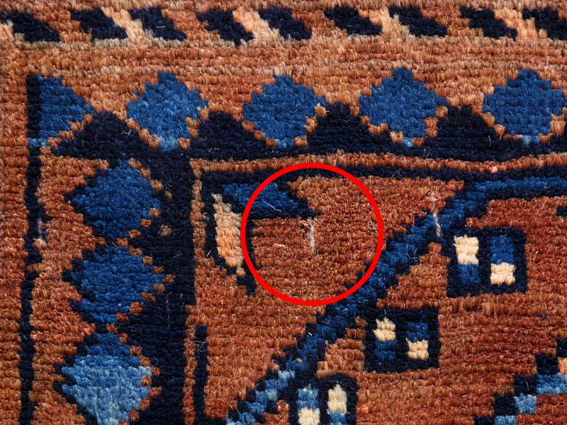 ヴィンテージラグ 1980年代 アフガンクンドゥズ族 ORi-2009009 糸の飛び出し