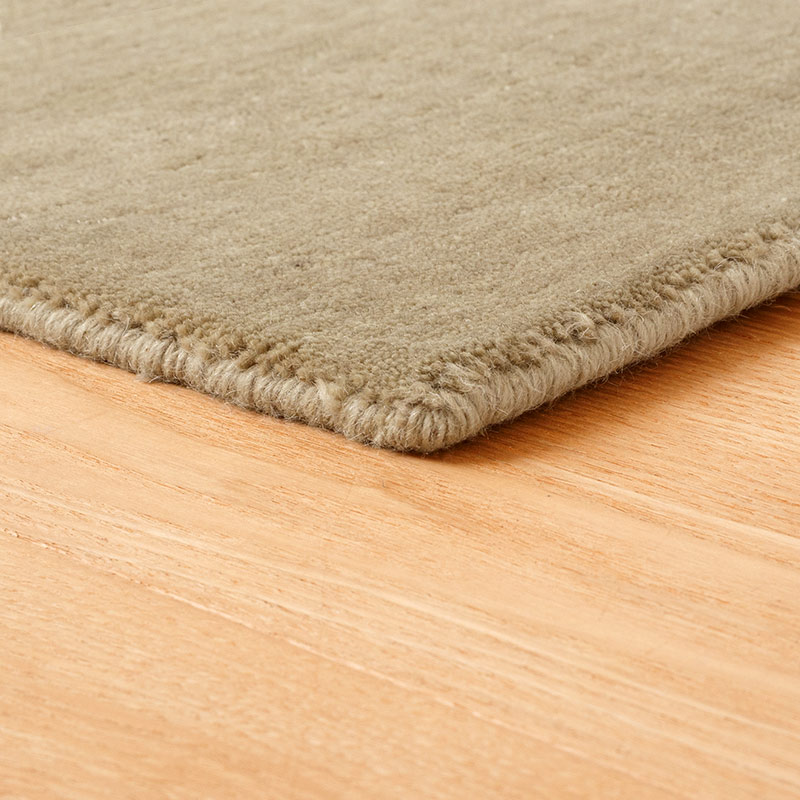 スタンダードウールラグ サンドベージュ 縁のかがり