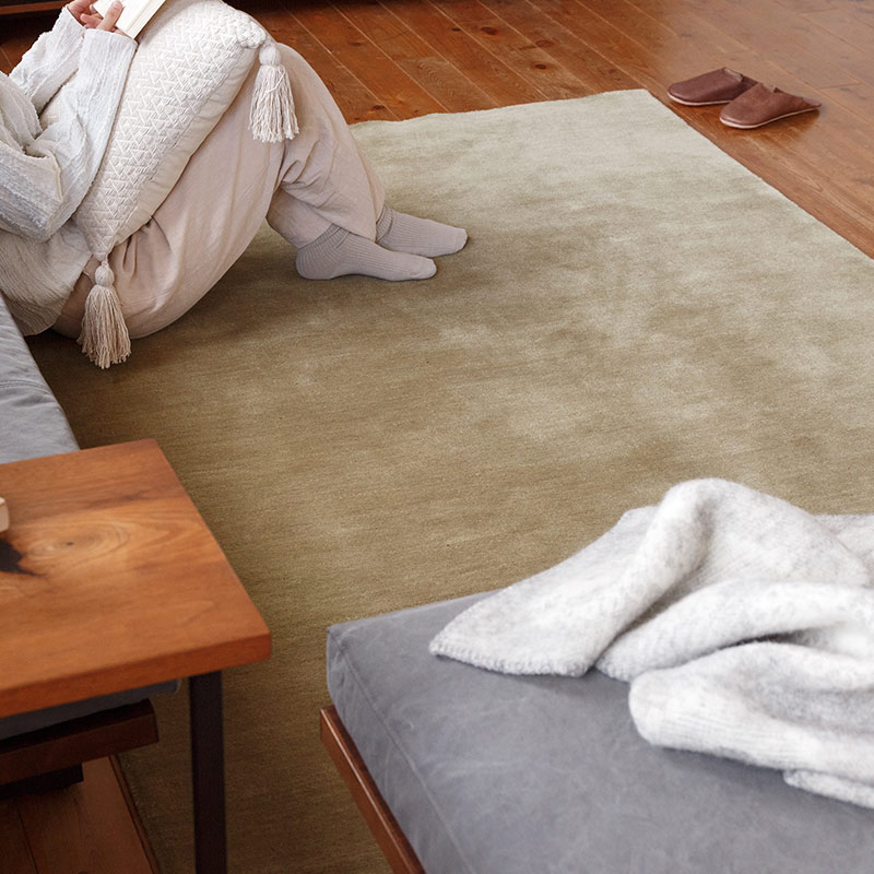 スタンダードウールラグ サンドベージュ 使用イメージ