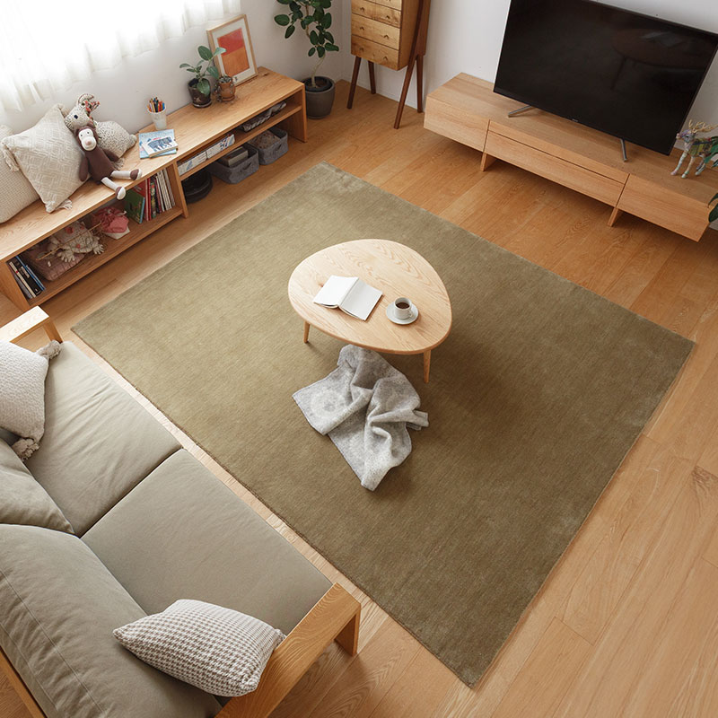 スタンダードウールラグ サンドベージュ リビング上から