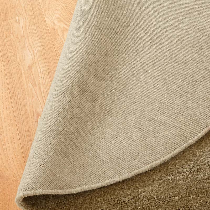 スタンダードウールラグ サンドベージュオーバル 裏面の様子