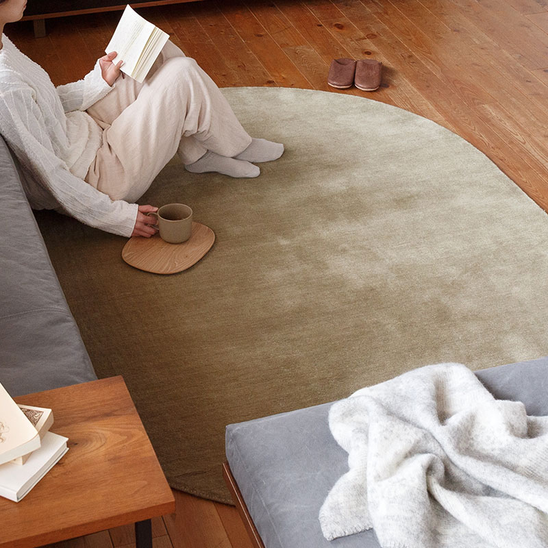 スタンダードウールラグ [サンドベージュオーバル / RP6203SBOV]