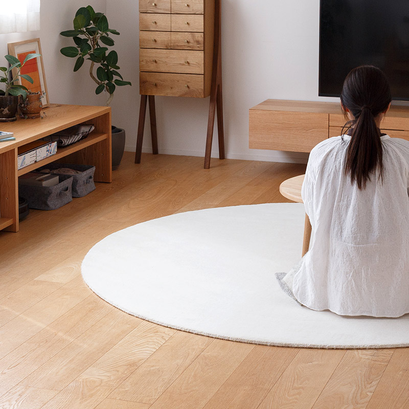 【定価17万】RUGVISTA 円形 サークル ウール ラグ　絨毯　225cm スタンダードウールラグ サークル（円形ラグ）[ホワイト(白