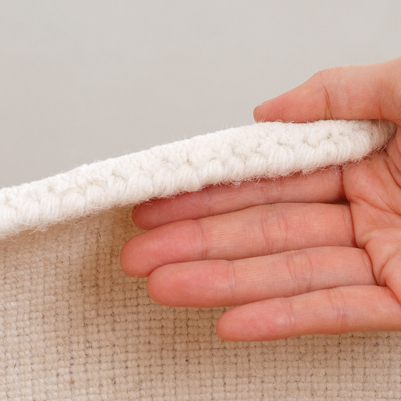 スタンダードウールラグ ホワイト 厚み