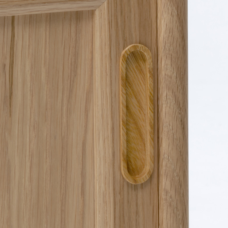 大収納のキャビネットホワイトオーク×ケヤキ