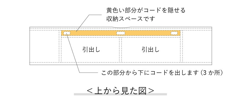 シャープなテレビボード詳細図