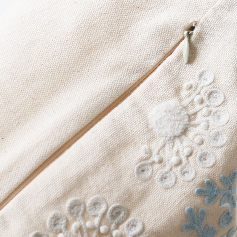 刺繍クッションカバー ファスナー