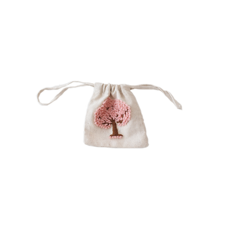 刺繍巾着ポーチ さくら