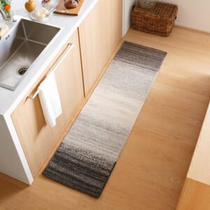 おしゃれな天然素材ウールのキッチンマット使用イメージ プラント モノトーン グラデーション WN863S