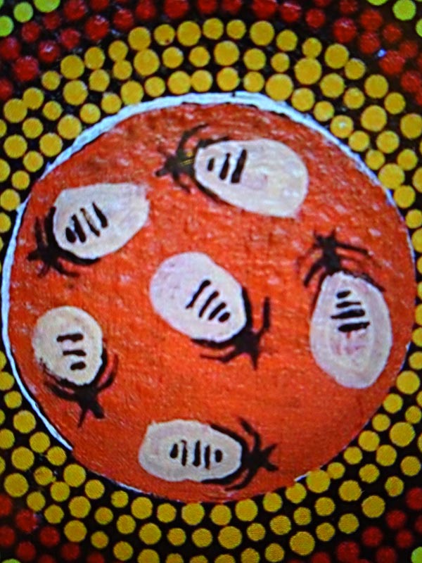 アボリジナルアートの文様-仲良しの蟻