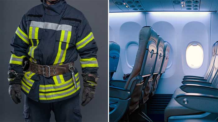 消防服や航空機の機内にはウールが使われている