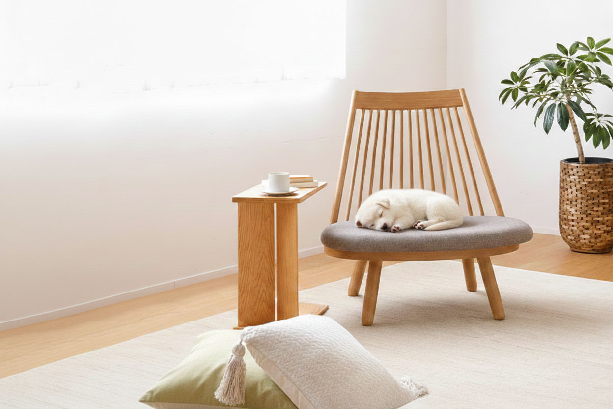 床で暮らす ～ラグと、座椅子と、テーブルと～