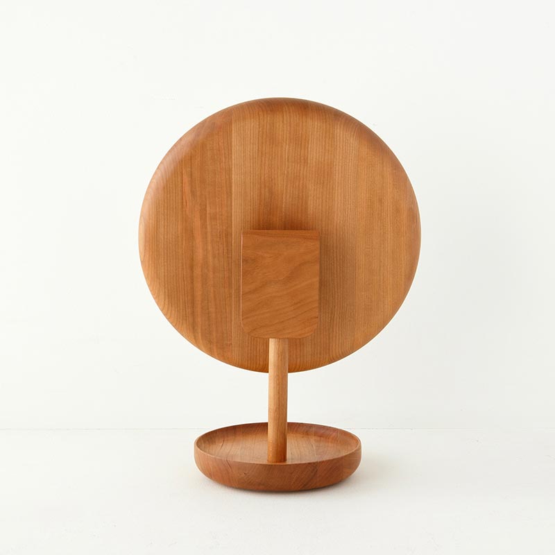 チェリー材・天然木 立体面取りミラー