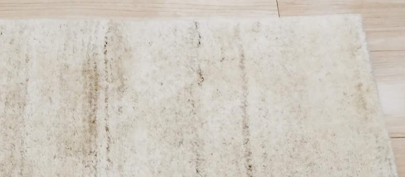 Temusubi（手結び）シリーズ 極厚のふかふか手織り玄関マット（上質ウール100%） [ナチュラルホワイト / HK01E]