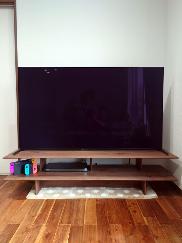 総無垢材のオープンTVボード