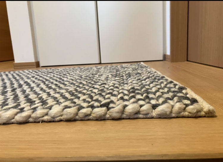 WW MIX amiamiシリーズ 玄関マット 天然素材ウールのおしゃれなラグマット / ダークグレー＆ホワイト / WW54AE