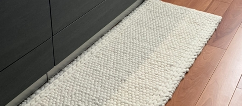 WW MIX flameシリーズ おしゃれに使える天然素材のキッチンマット [ミルキーホワイト スリム] / WW51S