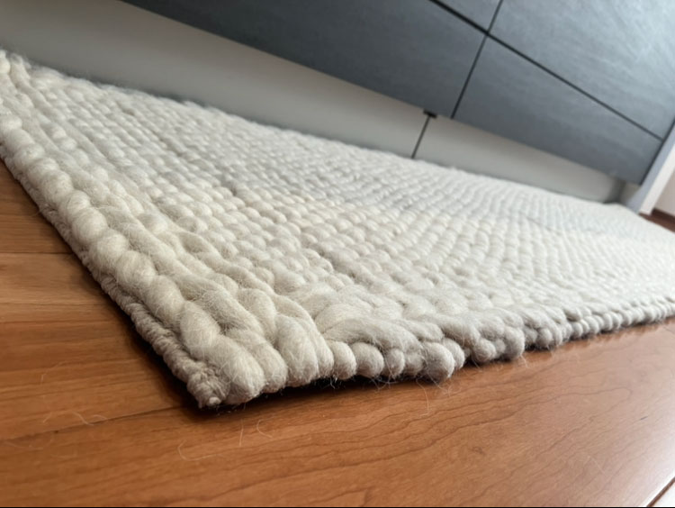 WW MIX flameシリーズ おしゃれに使える天然素材のキッチンマット [ミルキーホワイト スリム] / WW51S