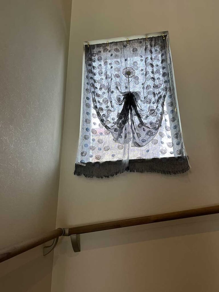 ドット / ネイビー / レイヤードカーテン