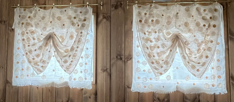 ドット / ゴールド / レイヤードカーテン