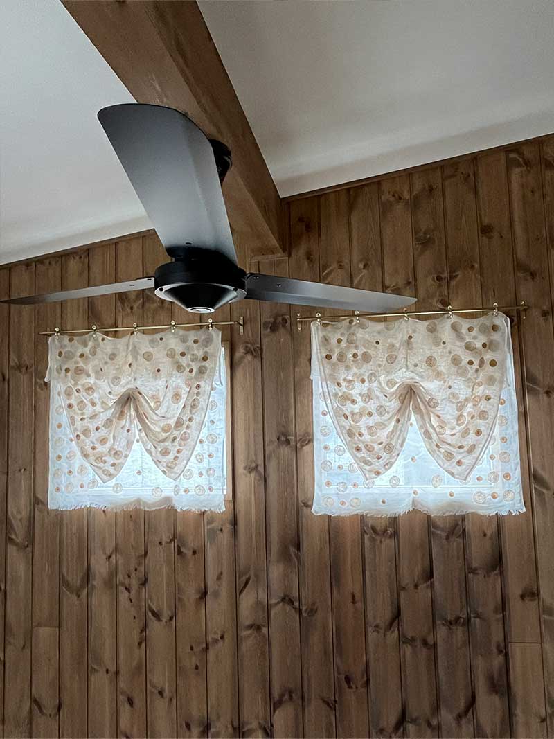 ドット / ゴールド / レイヤードカーテン